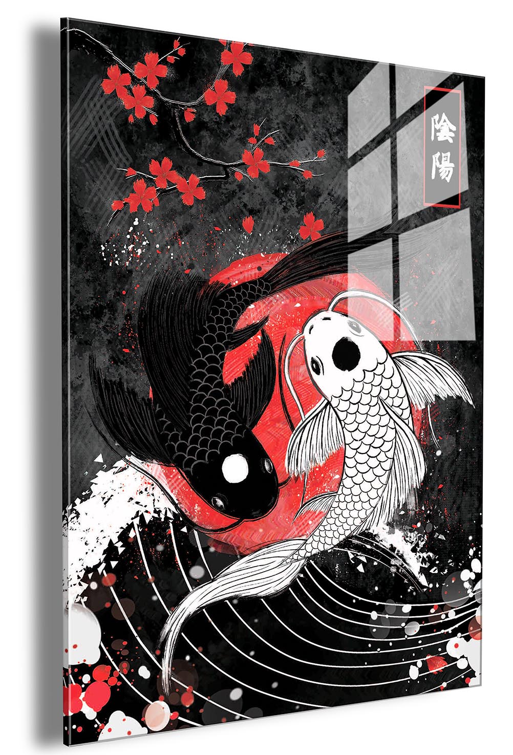 Black Koi Circle - Embossed