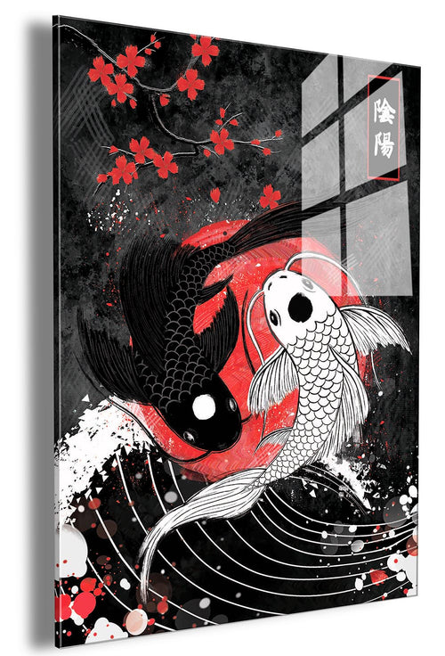 Black Koi Circle - Embossed