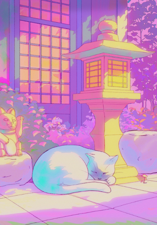 Nap by the lantern embossed