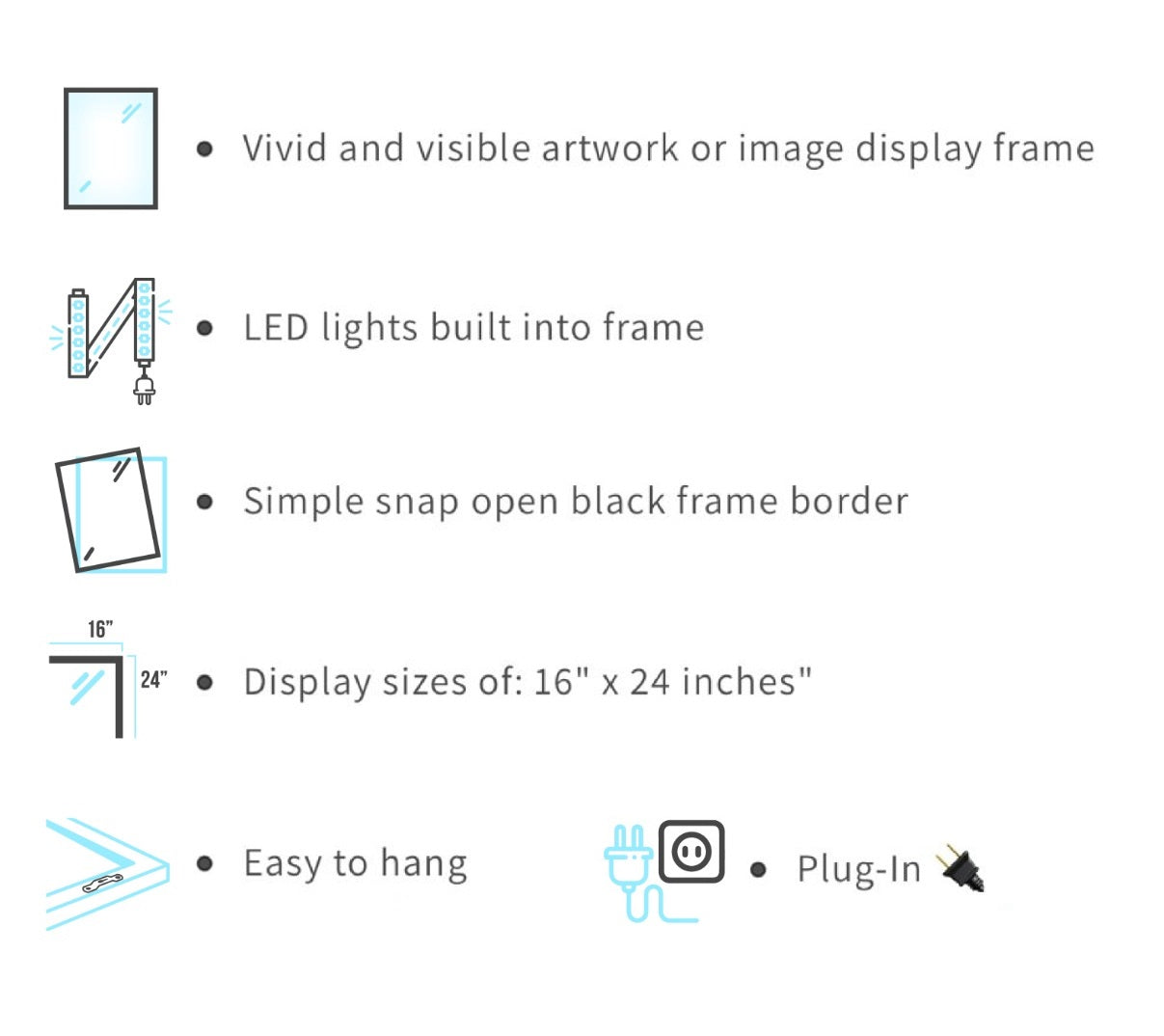 White Lightbox Frame Features