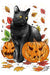 Cat and Pumpkins