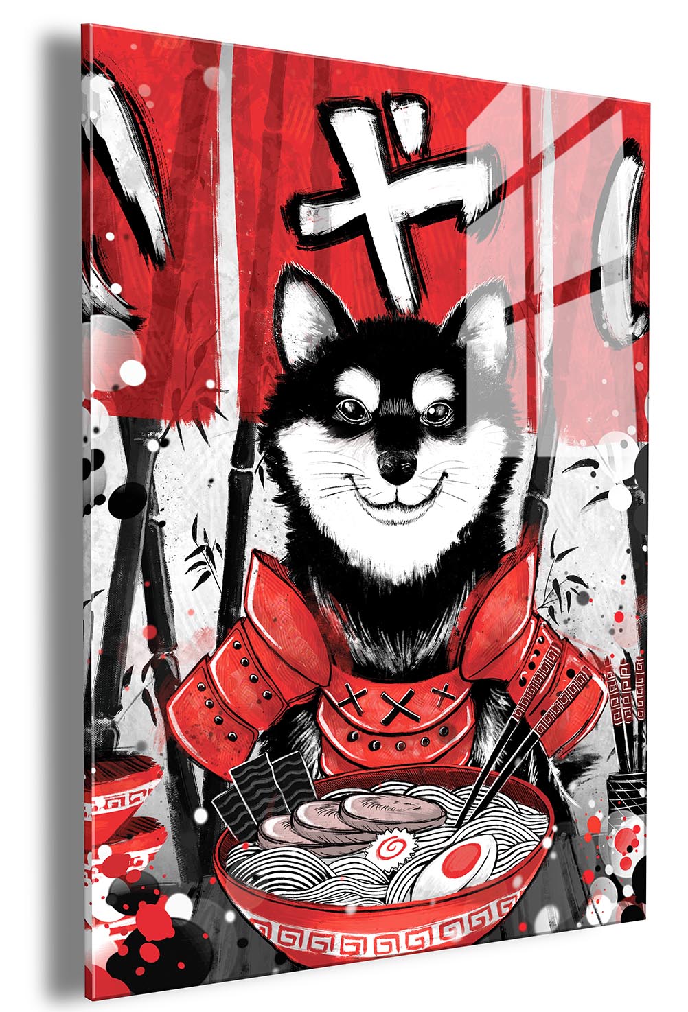 656DP Sushi Art Black and Tan Shiba Inu Dog Eating Sushi 