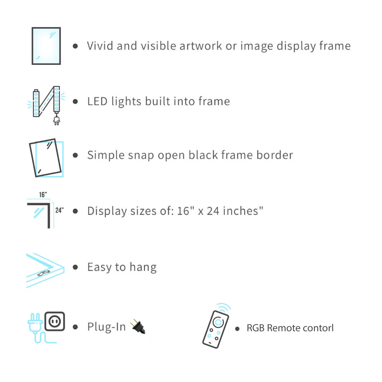 Features for RGB lightbox